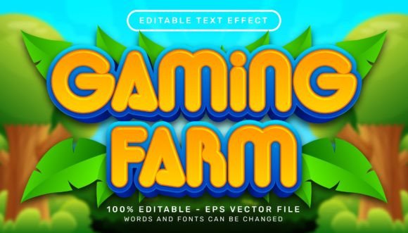 Craft Your Brand's Visual Narrative with the Gaming Farm 3D Text Effect