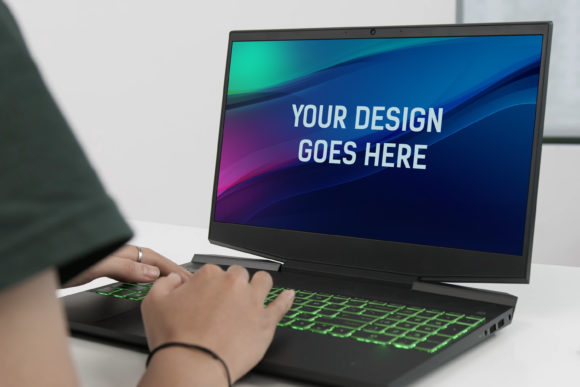 Elevate Your Design Presentations with the HP Gaming Laptop Mockup 19
