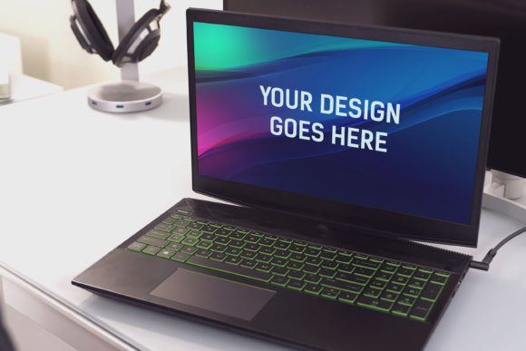 Elevate Your Project with HP Gaming Laptop Mockup 12