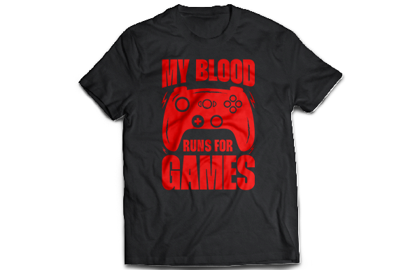 The My Blood Runs for Gaming T-Shirt Design: More Than a Tee